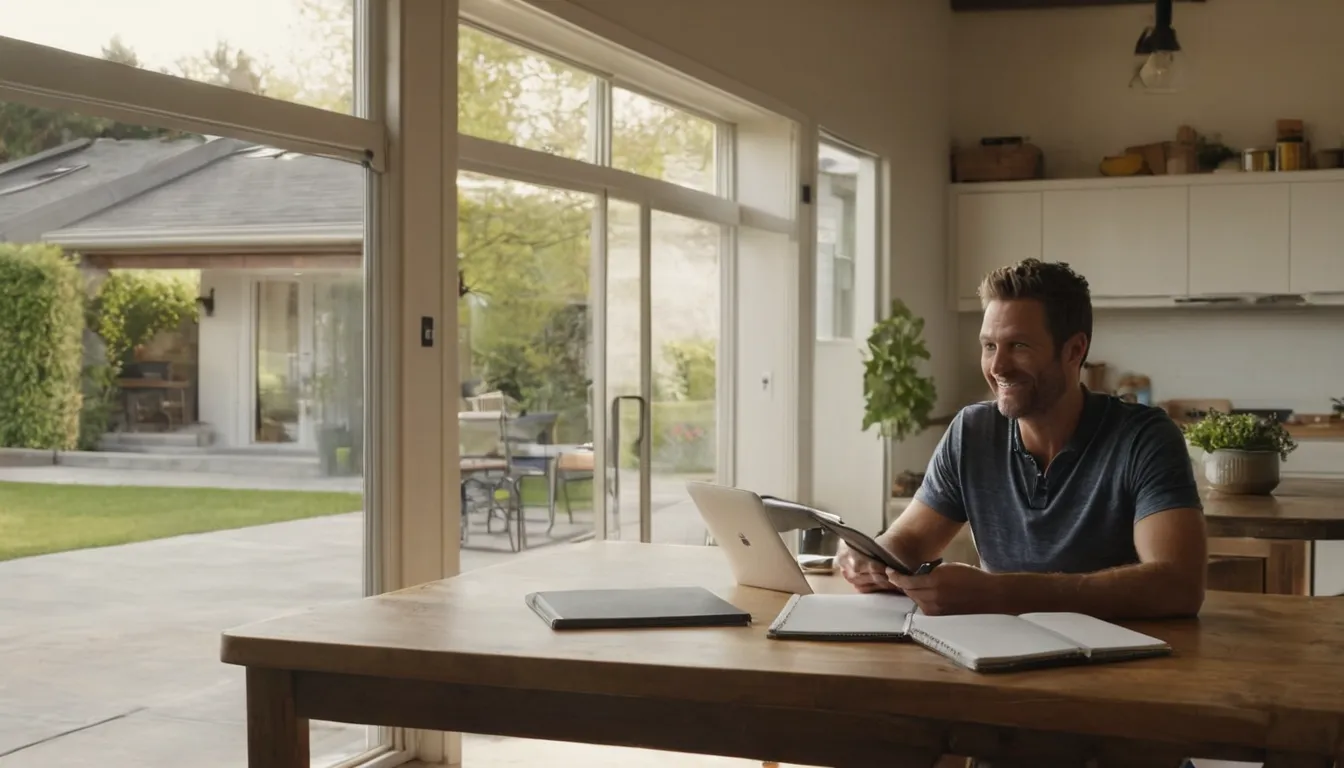 Homeowner reviewing garage door options in the Perris area